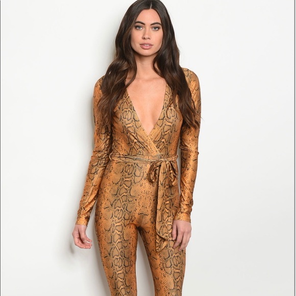 Copper Snakeskin jumpsuit - Picture 1 of 4